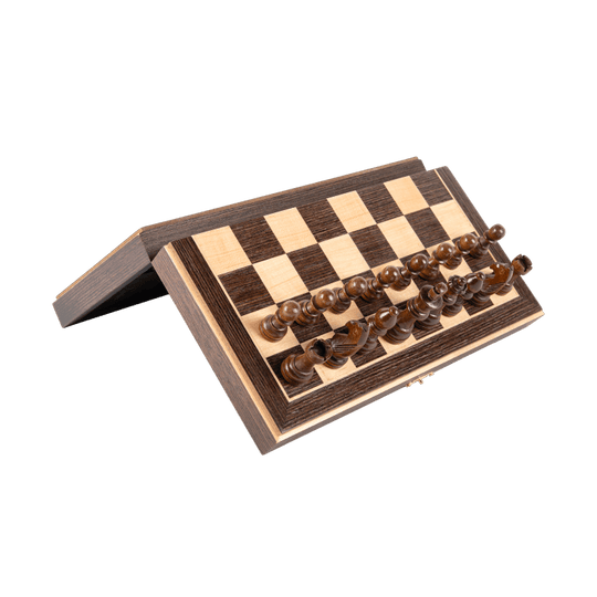 12" Walnut Classic Wooden Chess Set with Magnetic Pieces - Chess District
