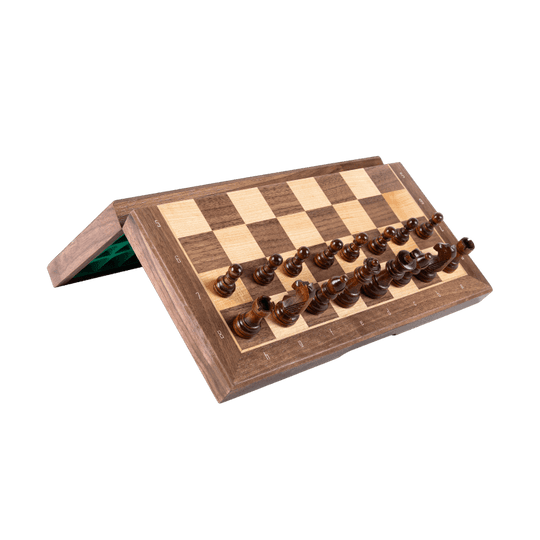 13" Walnut Classic Wooden Chess Set with Magnetic Pieces - Chess District