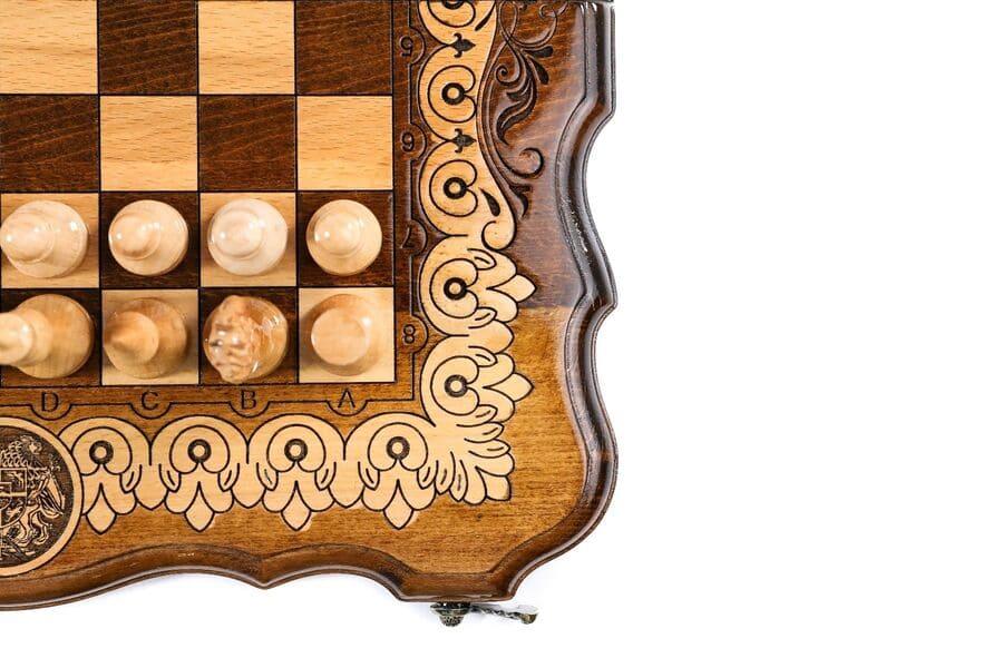 Wooden Chess-backgammon Set with Coat of Arms - Chess District